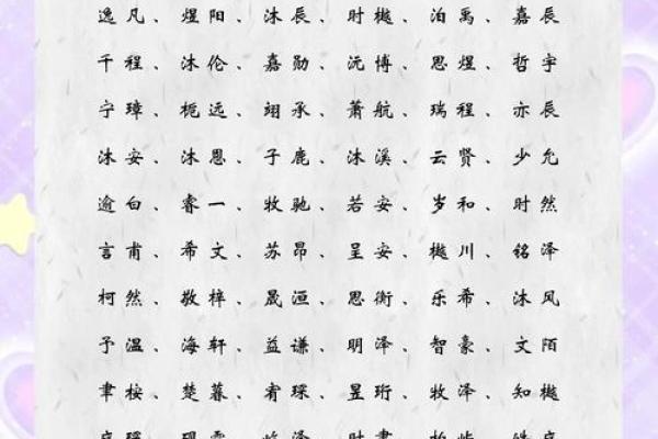 羽墨风采：男孩名字的独特魅力