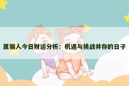 属猴人今日财运分析：机遇与挑战并存的日子