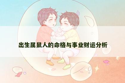 出生属鼠人的命格与事业财运分析
